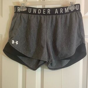 Under Armour Gray and Black Athletic Shorts Moisture-Wicking